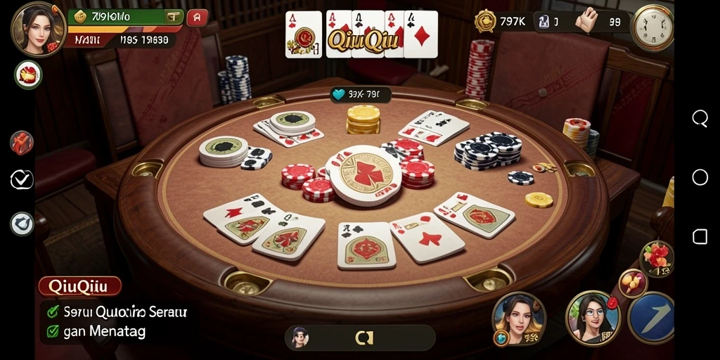 Screenshot gameplay QiuQiu yang seru dan kompetitif.