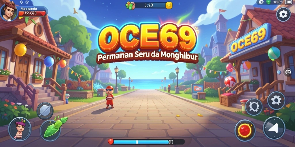 Screenshot OCE69 menampilkan gameplay seru dalam level arcade.