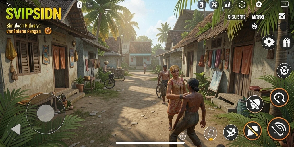 Tangkapan layar gameplay yang menunjukkan interaksi karakter dan dunia di SVIPSIDN.